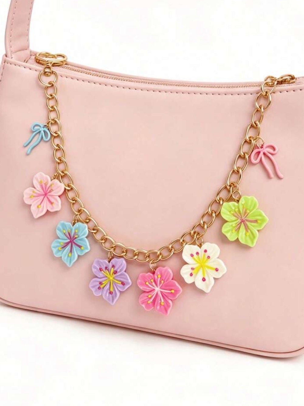 🌺NEW Floral Purse Charm W/ Pastel Flower Accents🌺